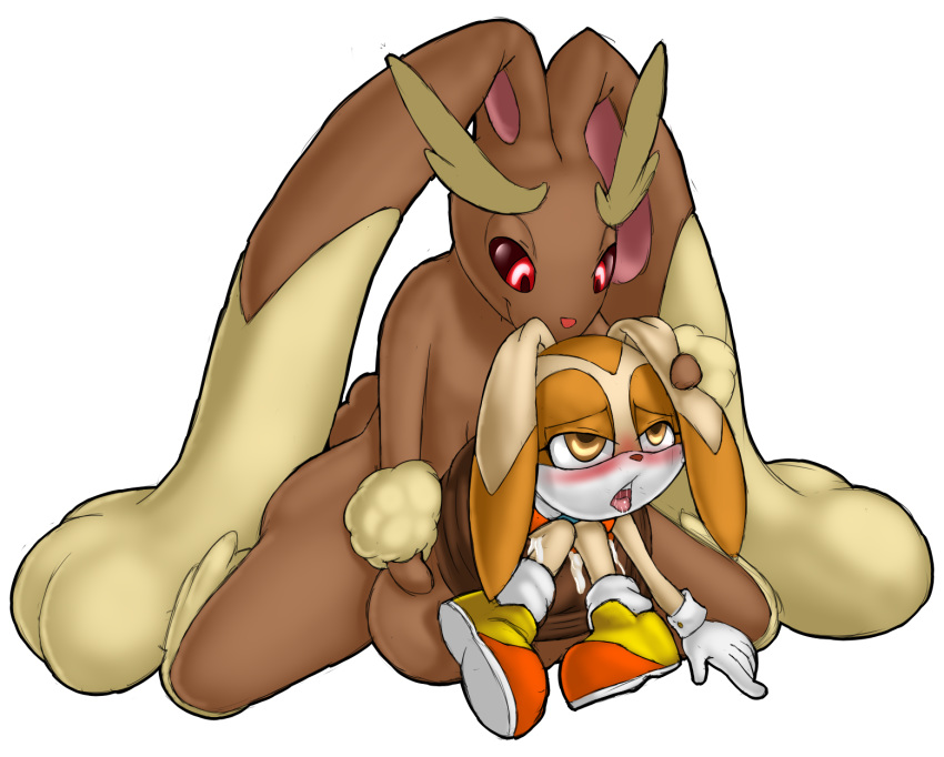 1boy 1girls ahe_gao anthro big_ears big_penis big_testicles blush brown_eyes brown_fur clothing cock_vore cream_the_rabbit crossover cub cum drooling duo eyelashes female footwear furry gloves half-closed_eyes hi_res huge_penis interspecies kneeling lagomorph large_penis large_testicles long_ears looking_down lopunny male male_pred mammal nintendo open_mouth penis pokémon_(species) pokemon pokemon_(species) pokemon_dppt rabbit red_eyes red_sclera saliva shdingo shoes simple_background size_difference smile sonic_(series) spread_legs straight teeth testicles thick_penis tongue urethral urethral_vore video_games vore wet white_background white_fur wide_hips young