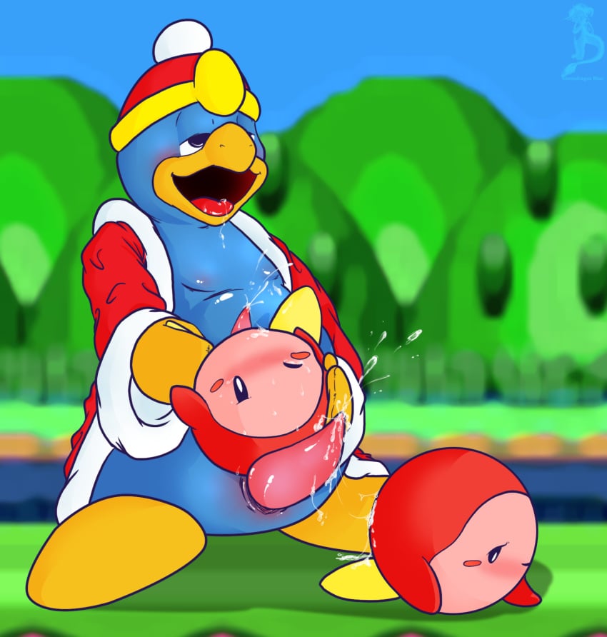 2008 after_sex ambiguous_gender avian big_dom_small_sub bird blush clothing cum drooling erection group hi_res king_dedede kirby_(series) male nintendo penguin penis precum saliva size_difference slightly_chubby stormdragonblue sweat tears video_games waddle_dee waddling_head yaoi