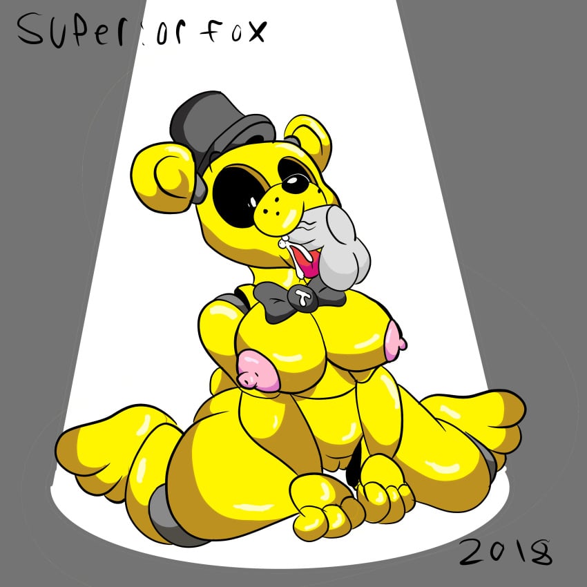 2018 animatronic anthro big_breasts bow_tie breasts color colored cum cum_in_mouth cum_inside deep_throat disembodied_penis duo female five_nights_at_freddy's fnaf golden_freddy_(fnaf) grey_background hat human/robot human_male human_on_robot human_penetrating human_penetrating_robot interspecies machine male mammal nipples oral oral_penetration oral_sex penetration penis pussy robot robot_female robot_girl robot_penetrated rule_63 scott_cawthon scottgames simple_background solo_focus spotlight superiorfox tumblr tumblr_link video_games