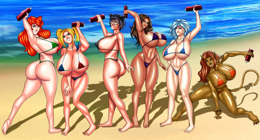 6girls ass batman:_assault_on_arkham batman_(series) beach big_ass big_breasts bikini bottle catwoman cheetah_(dc) cleavage clothed cssp curvaceous curvy dc dc_comics feet female female_only firestorm_(series) furry giant_breasts harley_quinn huge_ass huge_breasts justice_league:_doom killer_frost killer_frost_(arkham) killer_lotion large_ass large_breasts lotion multiple_girls poison_ivy selina_kyle straight_hair sunscreen swimsuit talia_al_ghul thick thick_thighs thighs voluptuous voluptuous_female wonder_woman_(series)