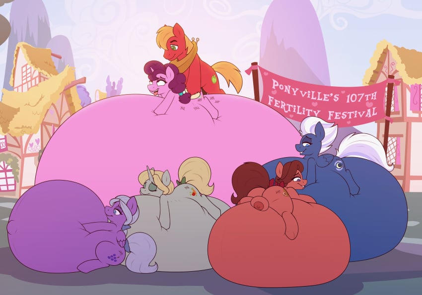 2018 above_average_crotchboobs big_macintosh_(mlp) body_writing building crotchboobs cum dear_darling_(mlp) equine female feral festival fond_feather_(mlp) friendship_is_magic group heart horn horse house inflation male mammal my_little_pony night_glider_(mlp) pegasus pony ponyville sex straight stunnerpony sugar_belle_(mlp) swoon_song_(mlp) tally_marks unicorn wings