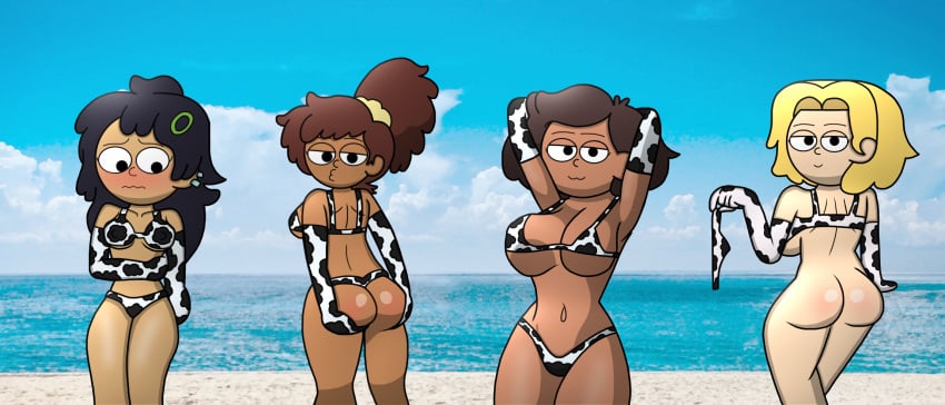 1milf 4girls amphibia amphibia_(finale) anne_boonchuy armpits arms_behind_head arms_up beach beach_background big_ass big_booty big_breasts big_breasts big_butt bikini black_hair blonde_hair blush blush brown_hair bubble_ass bubble_butt collage cow_girl cow_print cow_print_armwear cow_print_bikini cow_print_bra cow_print_panties dark-skinned_female dark_skin disney disney_channel embarrassed embarrassed_expression flashing flashing_ass flashing_at_viewer flashing_butt flashing_panties grabbing_ass grabbing_butt hands_on_ass hands_on_butt light-skinned_female light_skin looking_at_viewer looking_down looking_embarrased marcy_wu micro_bikini milf mrs._boonchuy oum_boonchuy ponytail presenting_ass presenting_butt sasha_waybright seductive seductive_eyes seductive_look seductive_smile simple_background sniffable_ass swimsuit thai thai_female thick_thighs thighs white_female whores wide_hips yellow_hair