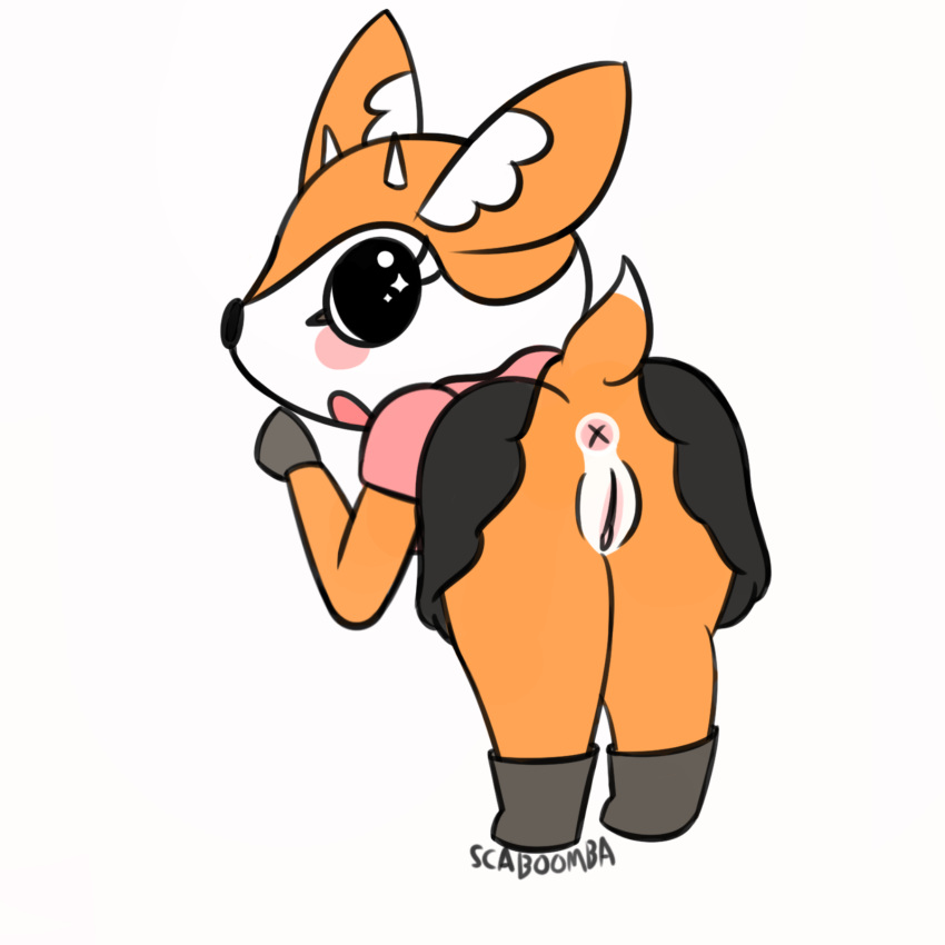 aggressive_retsuko anus ass bending_over deer furry scaboomba straight_hair tsunoda upskirt