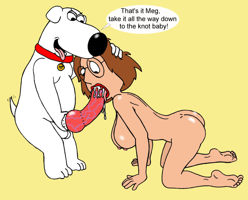 all_fours alternate_breast_size animal_genitalia animal_penis bent_over brian_griffin canine cum cum_in_mouth dog family_guy from_behind interspecies knot large_breasts meg_griffin penis sbb zoophilia