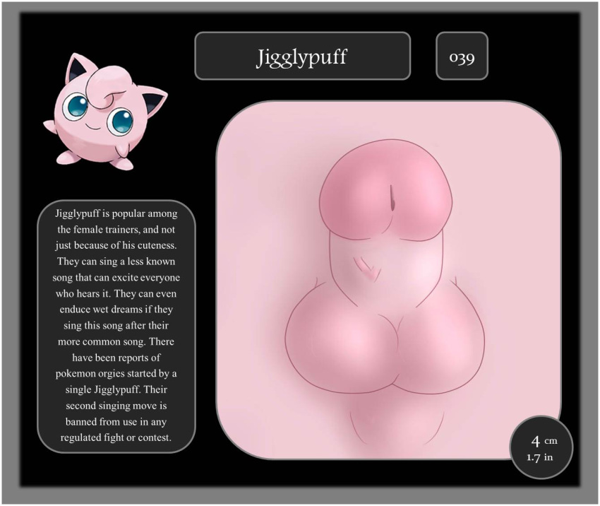 2014 balls cute erection feral fur jigglypuff male male_only nintendo penis pink_fur pokedex pokemon pokemon_(species) smile text video_games zekromlover