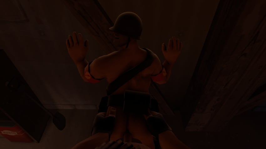 against_wall anal anal_penetration doggy_style gay heavy_(team_fortress_2) male/male male_only pov sfm soldier_(team_fortress_2) source_filmmaker team_fortress_2
