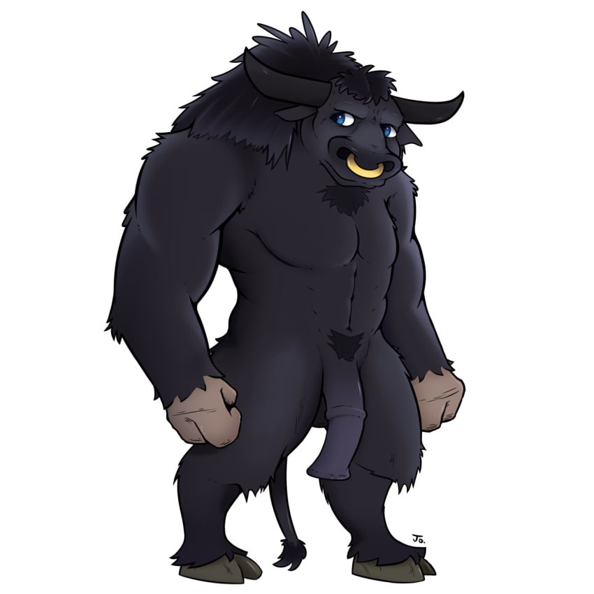 2018 big_penis bovine digital_media_(artwork) fur hair horn josephtl male male_only mammal nude penis simple_background solo tauren video_games warcraft