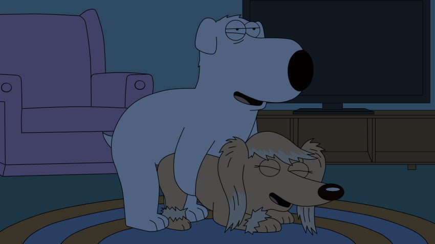 ambiguous_penetration animal_genitalia animal_penis animated brian_griffin camera canine canine_penis caught ellie_(family_guy) family_guy female fur human letodoesart male mammal masturbation new_brian penetration penis peter_griffin sex white_fur