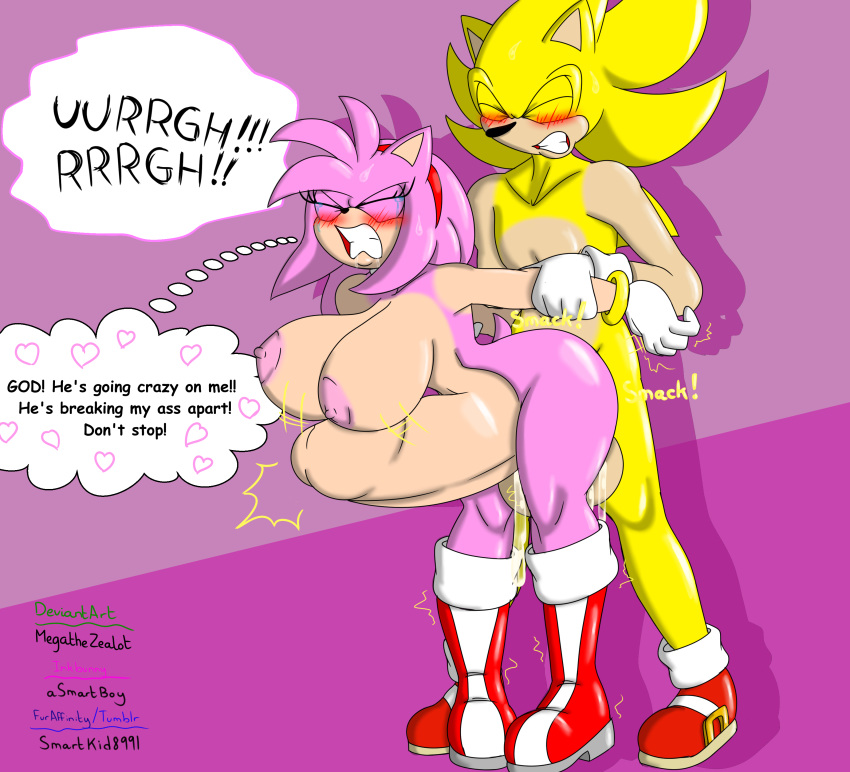 ambiguous_fluids amy_rose anal anthro areolae arm_grab artist_name asmartboy ass ass_up balls bent_over big_ass big_balls big_breasts big_butt big_penis black_nose blush boots bouncing_breasts bracelet breasts bulge closed_eyes couple deep_penetration denizen1414 dripping duo english_text female from_behind from_behind_position gloves grabbing grabbing_arm hedgehog huge_balls huge_breasts huge_cock hyper hyper_penis hyper_stomach_bulge large_breasts large_penis legs looking_pleasured male mammal mostly_nude naked nipples nude open_mouth penetration penis pink_background pink_fur rough rough_sex sega sex shoes simple_background sonic_(series) sonic_the_hedgehog speech_bubble standing standing_sex stomach_bulge straight super_sonic teeth text thick_penis thick_thighs thighs white_gloves yellow_fur