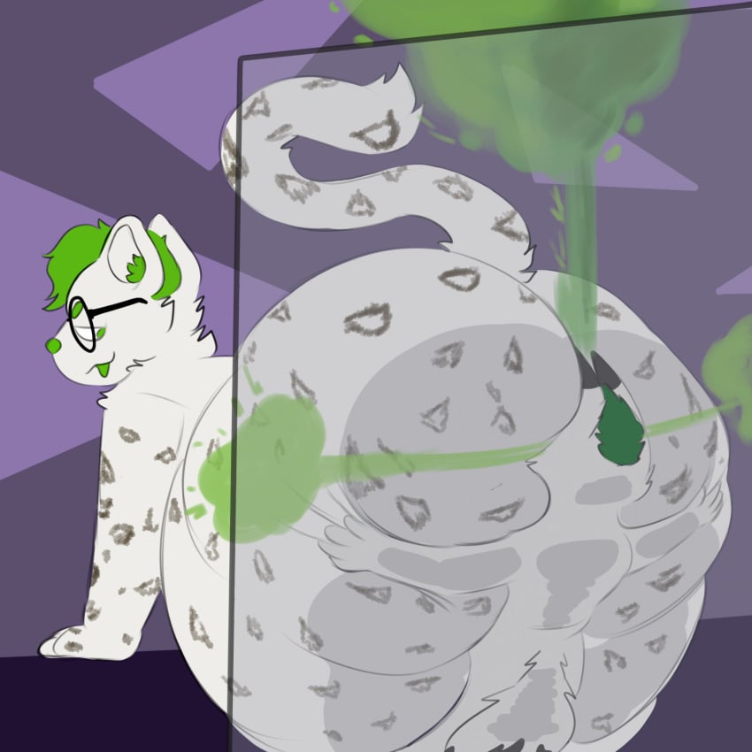 ass brappanda facesitting fart fart_fetish forced gas glass green_hair pinned saltynuggets snep snow_leopard stinky