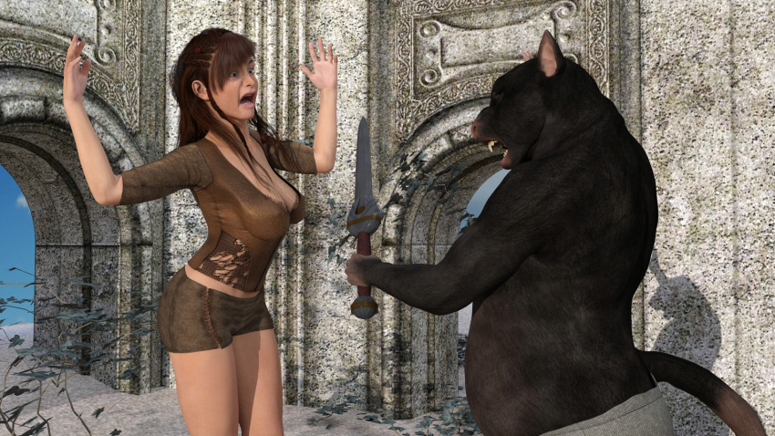 3d boar comic female human julchen minjaz pig