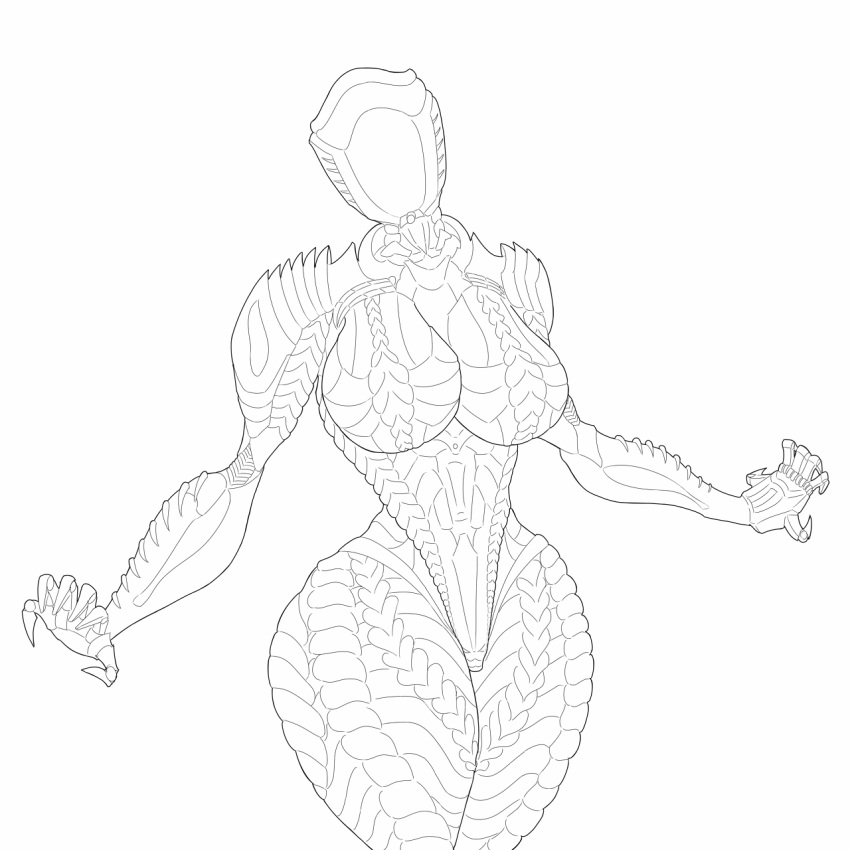 1girls 2018 b-9-m-3 breasts curvy featureless_breasts featureless_face female front_view full-length_portrait looking_at_viewer lost_in_space monochrome no_humans portrait robot robot_(lost_in_space) robot_b9 robot_girl rule_63 saidra simple_background solo tagme