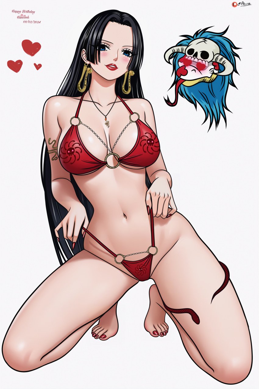 bikini bikini_bottom bikini_top black_hair boa_hancock breasts female female_focus female_only girls one_piece prixmal shounen_jump