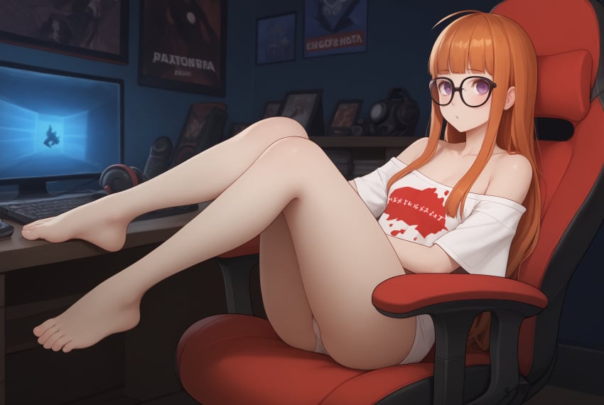 ai_generated atlus female long_hair orange_hair persona persona_5 robinlover sakura_futaba solo solo_female tagme