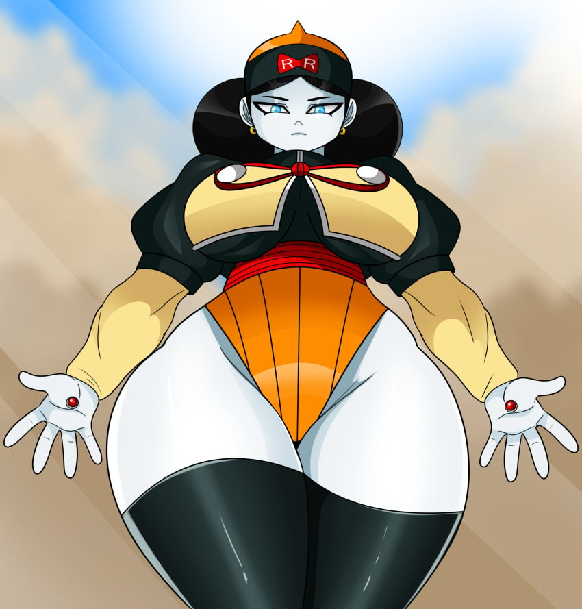 android_19 big_breasts black_hair dragon_ball genderswap_(mtf) rule_63 sonson-sensei wide_hips