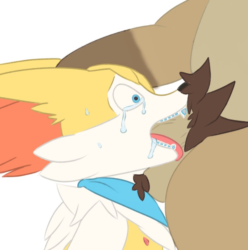 alpha_channel ambiguous_gender anthro avian balls bird bodily_fluids braixen crying drooling duo generation_6_pokemon genitals hand_behind_head irrumatio kano_(outbackdile) male male/ambiguous male_(lore) mostly_nude mystic_(mysticdoesart) mysticdoesart nintendo nipples oral oral_penetration penetration penile penis pokemon pokemon_(species) pokemon_mystery_dungeon questionable_consent rough_sex saliva scarf scarf_only sex spike_chunsoft sweat tears transparent_background