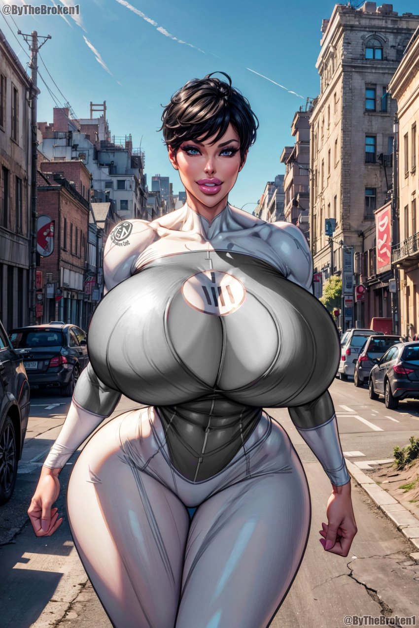 1female 1girl 1girls 1woman ai_generated alien alien_female alien_girl alien_humanoid alone anissa athletic athletic_female big_boobs big_breasts bimbo bimbo_body bimbo_lips bimbofication bimbofied black_hair black_hair_female blue_eyes blue_eyes_female bythebrokenone city_background costume day daytime female_alien female_focus femme_fatale giant_boobs giant_breasts gigantic_boobs gigantic_breasts hourglass_figure hourglass_figured_female huge_boobs huge_breasts humanoid humanoid_alien invincible looking_at_viewer muscular muscular_female nai_diffusion pink_lips plump_lips short_hair short_hair_female solo solo_female solo_focus spandex spandex_suit stable_diffusion street supervillain_costume supervillainess viltrumite woman young_female young_woman