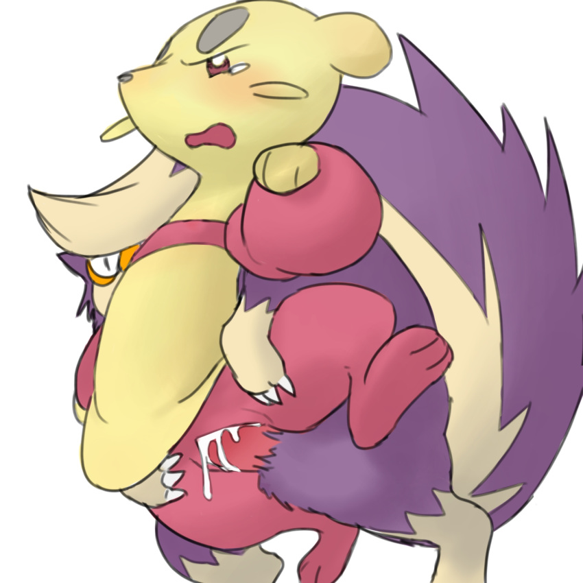 1boy 1girls 3_toes anthro anthro_on_feral anthro_penetrated big_tail black_eyes blush claws cum cum_in_pussy cum_inside duo erection feet female female_penetrated feral feral_on_anthro feral_penetrating feral_penetrating_anthro fur furry furry_only hi_res interspecies leg_up male male/female male_penetrating male_penetrating_female mammal mienfoo nintendo nude open_mouth paws penetration penile_penetration penis pokémon_(species) pokemon pokemon_(species) purple_fur pussy quadruped red_eyes red_fur sex simple_background skunk skuntank soles spread_legs standing straight tail tears vaginal_penetration video_games white_background white_fur yellow_fur youjomodoki