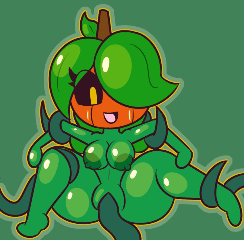 female food fruit humanoid plant pumpkin solo tentacle zaldenvire