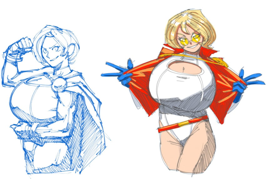 1girls auroch_nsfw big_breasts boob_window breasts cleavage cleavage_window dc dc_comics female glasses huge_breasts large_breasts power_girl ratf short_hair superman_(series) thick_thighs wide_hips