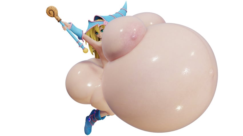 belly_expansion big_belly blender breast_expansion butt_expansion cgi dark_magician_girl female hyper_belly inflation yu-gi-oh!