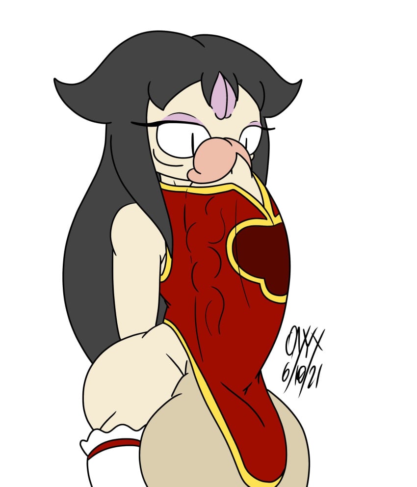 1boy 1femboy 3_eyes ass balls ballsack big_ass big_balls big_butt big_penis big_thighs bulge bulge_through_clothing chinese_clothes clothing color colored erect erect_penis erection eyelashes femboy femboy_focus femboy_only front_view hair hyper hyper_balls hyper_genitalia hyper_penis long_eyelashes long_hair looking_at_penis looking_down male male_only no_background obscured_face onyx_twilight original_character penis penis_peek penis_poking_out presenting qipao red_clothing sihn_twilight_(onyx_twilight) skinny skinny_male submissive submissive_male thick_thighs thighhighs thighs vein vein_bulge veiny veiny_penis wardrobe_malfunction white_background