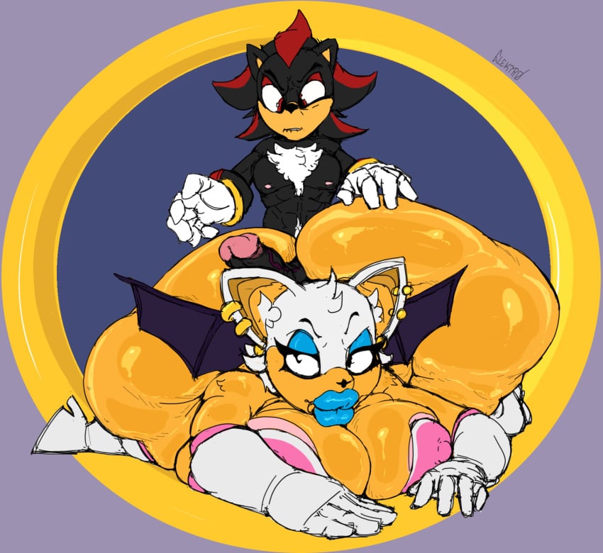 1boy 1girls big_ass big_breasts big_penis elektr0 huge_ass huge_breasts huge_lips hyper_ass large_ass large_breasts large_penis larger_female rouge_the_bat shadow_the_hedgehog smaller_male sonic_(series) sonic_the_hedgehog_(series) thick_lips wings