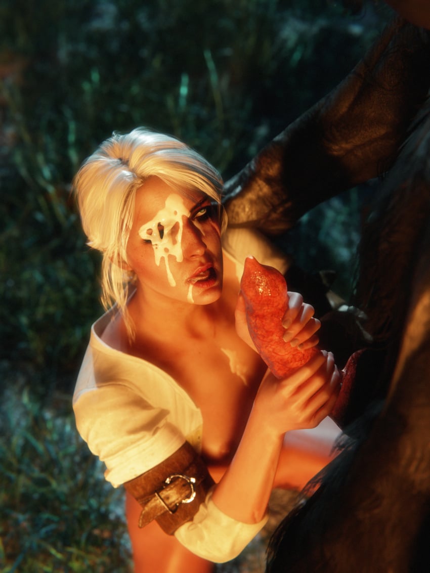 3d blowjob ciri interspecies monster the_witcher_(series) werewolf witcherres