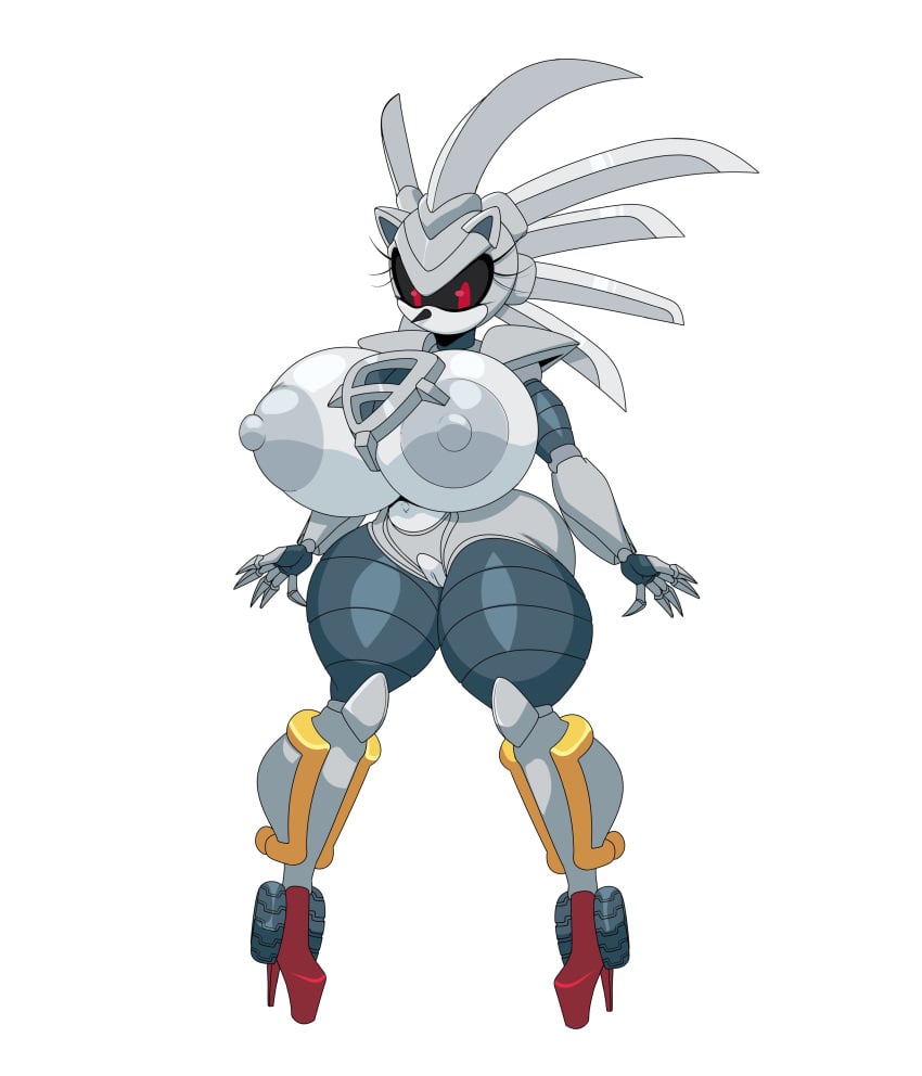 archie_comics genderswap huge_breasts robot sega silver_sonic silver_sonic_v3.0 sonic_(series) sonic_the_hedgehog_(archie) sonic_the_hedgehog_(comics) sonic_the_hedgehog_(series) thick_thighs turboranger