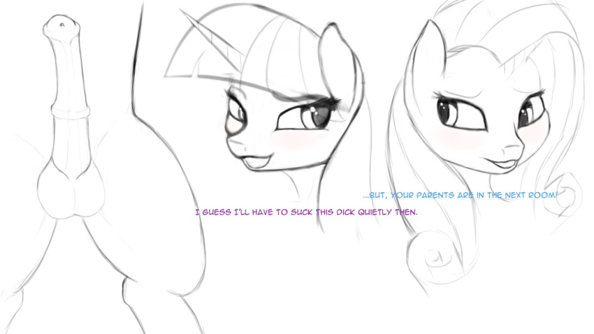 animal_genitalia animal_penis equine equine_penis erection fluffytuft friendship_is_magic horse horsecock male mammal my_little_pony penis pony rarity_(mlp) sketch straight_hair twilight_sparkle_(mlp)