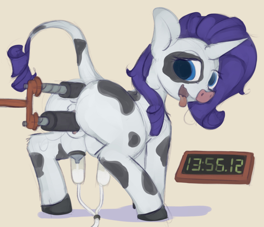 above_average_crotchboobs alternate_species anal bovine breast_milking cattle crotchboobs fan_character female friendship_is_magic horn lactation machine mammal marsminer my_little_pony open_mouth raricow_(mlp) rarity_(mlp) smooth_skin tongue tongue_out vaginal_penetration