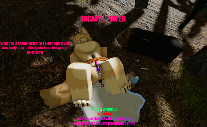 after_rape after_sex anal_beads andromorph anthro arm_behind_back arm_tied backpack box cum cum_in_pussy cum_inside cum_leaking cum_leaking_out_of_pussy cuntboy fennec_fox fox furry lube_bottle pill_bottle pink_pussy ravenuwu roblox rope self_upload super_animal_royale syringe vibrator_wand