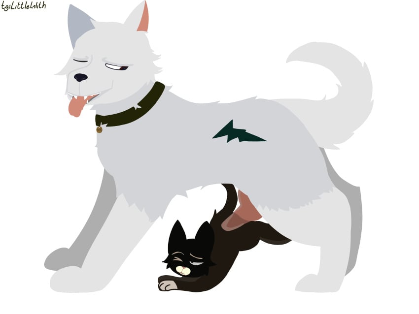 1boy black_fur bolt_(character) bolt_(film) canine canine canine_genitalia canine_penis cat_ears cat_tail cock collar cum cum_in_pussy cum_inside dog_ears dog_tail feline female female feral feral_on_feral feral_penetrated feral_penetrating knot knotting littlelilith male male/female mammal mittens_(bolt) no_background sex shepherd size_difference smile tagme white_fur x-ray