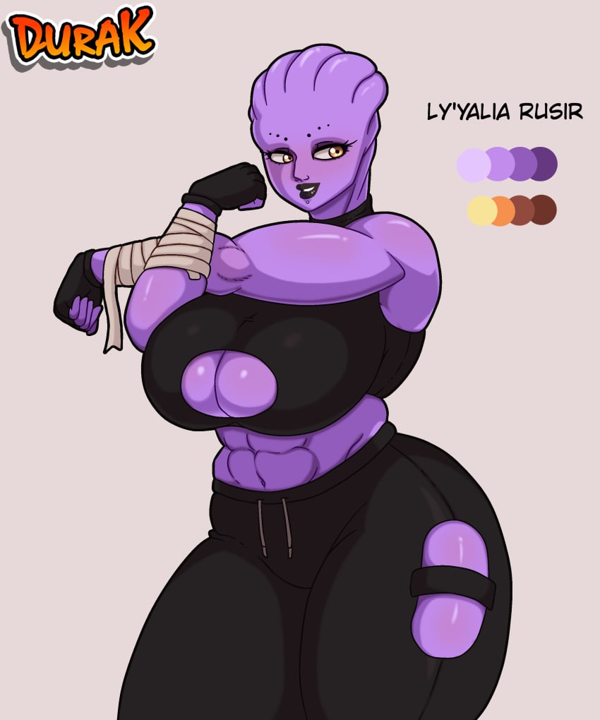 2024 alien asari big_breasts breasts durak female female_focus female_only hips lips ly_yalia muscular muscular_female orange_eyes original_character purple_body purple_skin solo synthetika_lynn wide_hips