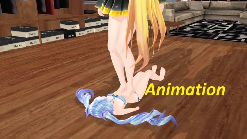 3d barefoot feet feet_on_face foot_fetish mmd stomping trample trampling