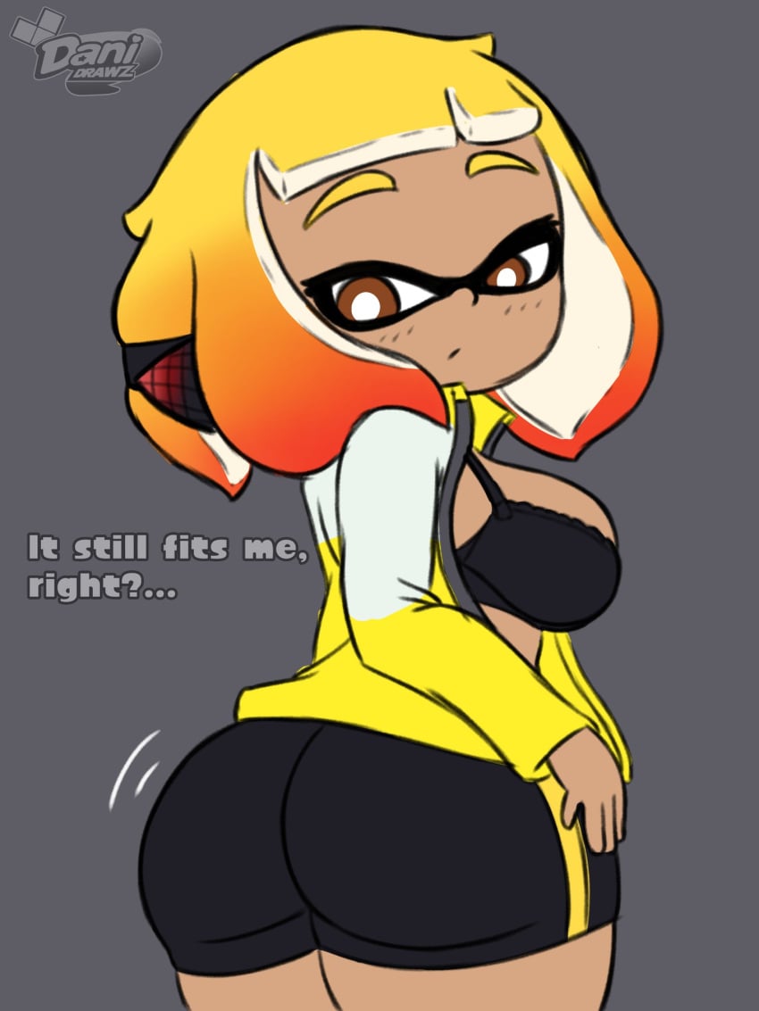 1girl 1girls agent_4_(splatoon) ass breasts danidrawz female inkling inkling_girl nintendo solo splatoon splatoon_2 tagme watermark wip