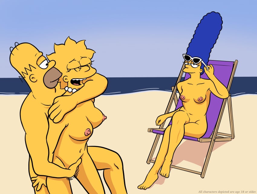 1boy 20th_century_fox 20th_century_studios 2girls age_difference aged_up bald_man beach beach_chair blue_hair breasts chair closed_eyes dilf eyelashes father_and_daughter female fingering_pussy glasses homer_simpson human human_on_human incest lisa_simpson lockandlewd looking_at_another male male/female marge_simpson milf mother_and_daughter nipples nude nude_female nude_male ocean open_mouth outdoors outdoors_sex pussy smile straight sunglasses the_simpsons yellow_skin