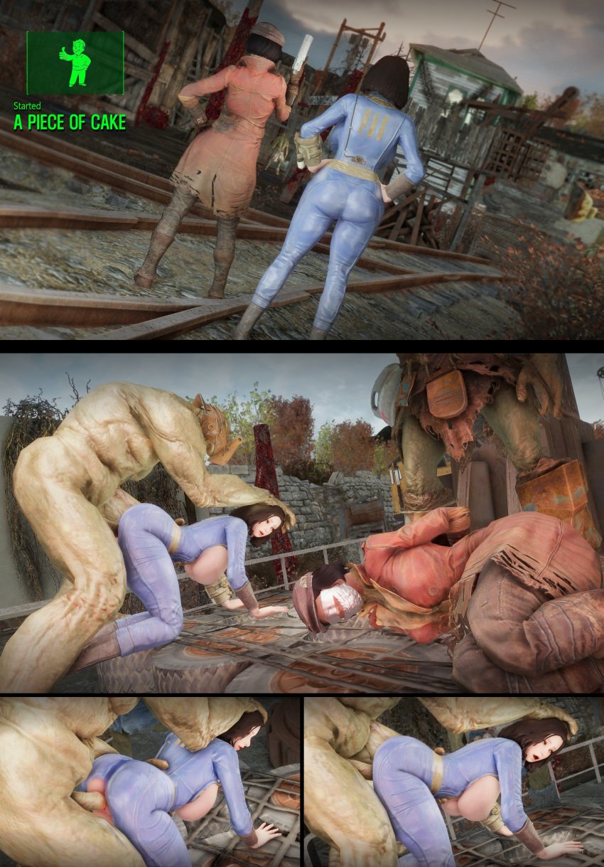 3d bad_end bethesda_softworks bodysuit breasts_out emotrashcan fallout game_mechanics instant_loss piper_wright sole_survivor_(female) this_is_your_life_now vault_dweller vault_suit