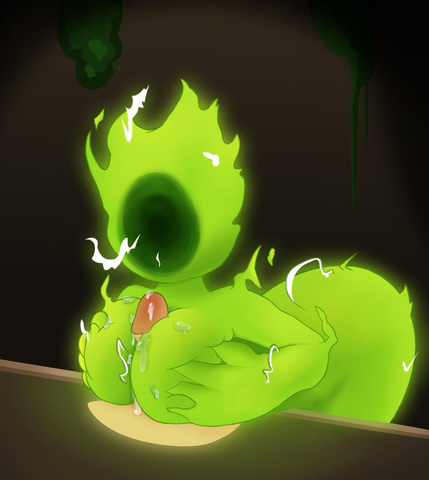 breasts crown_guardian cum disembodied_penis duo erection female green_skin humanoid humanoid_penis krackdown9 male nuclear_throne paizuri penis solo_focus straight