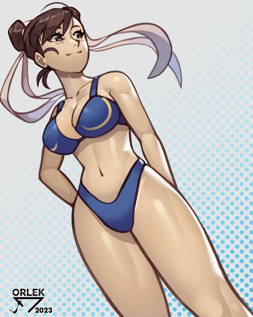 breasts capcom chun-li female female_only light-skinned_female orlek short_hair solo street_fighter