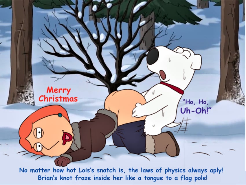 bare_ass beastiality brian_griffin christmas doggy_style family_guy female infidelity lois_griffin snow stuck