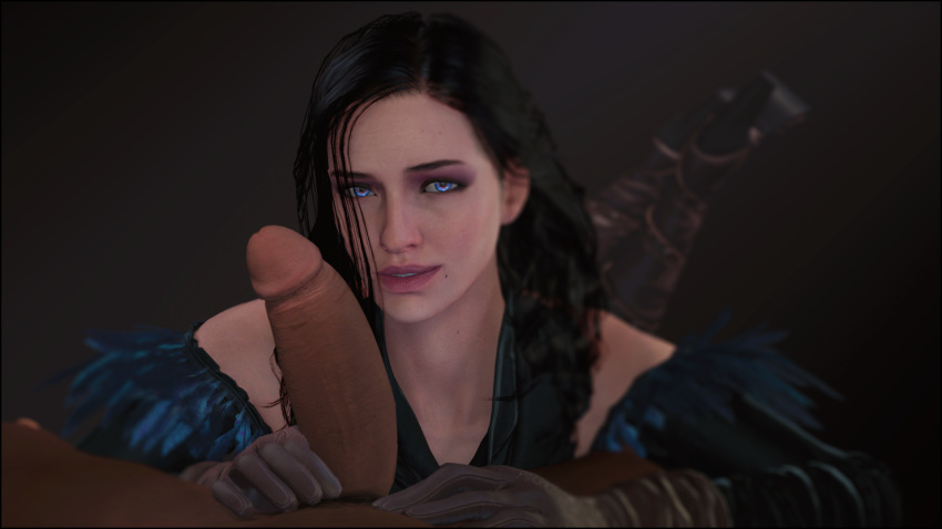 1boy 1boy1girl 1girls 3d cd_projekt_red dark-skinned_male interracial looking_at_viewer sdbtt the_witcher_(series) the_witcher_3:_wild_hunt yennefer