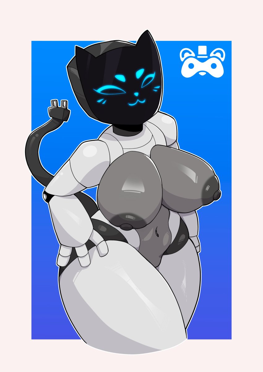 1girls 2d :3 anthro big_nipples blue_nipples breasts carrefour cat_ears cat_tail closed_eyes cute female female_only humanoid kerfur kerfuś kerfuś_female mr_mapache nipples open_mouth ramen robot robot_girl robot_humanoid screen screen_face small_breasts solo