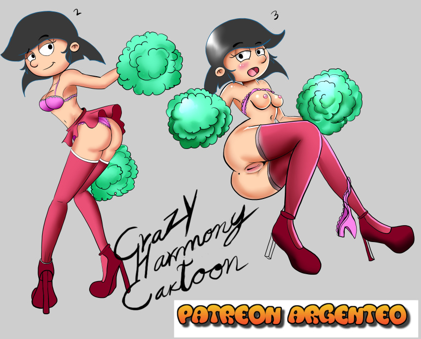 black_hair bra breasts cheerleader clothing female hey_arnold! nickelodeon nipples panties pussy rhonda_wellington_lloyd short_hair tagme thighhighs