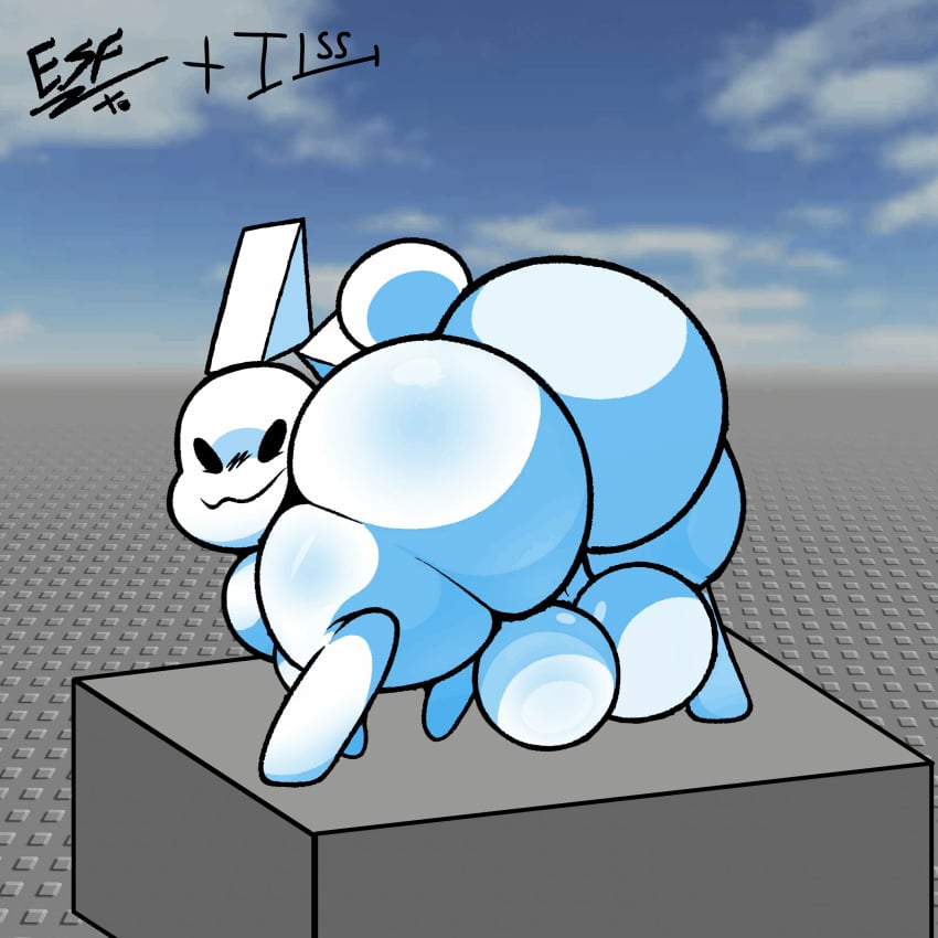 :3 adobe_animate_(artwork) animated ass balls big_butt digital_media_(artwork) electricsnowfox feral genitals gubby hi_res iloveslutyshortstax male rear_view roblox shaking_balls shaking_butt tail white_body