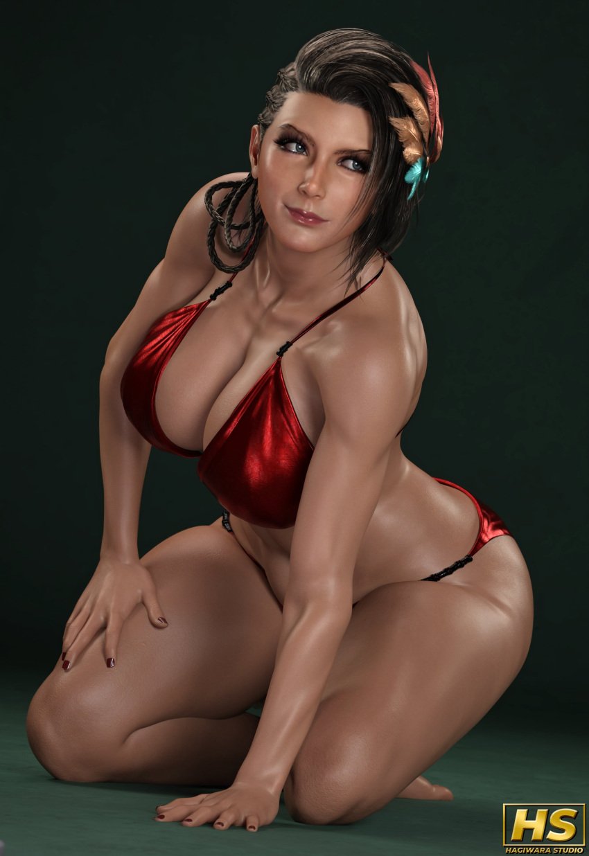 1girls 3d ass azucena_milagros_ortiz_castillo big_ass big_breasts bikini breasts dark-skinned_female female female_only hagiwara_studio latina namco peruvian_female tekken tekken_8 thick_thighs wet wide_hips
