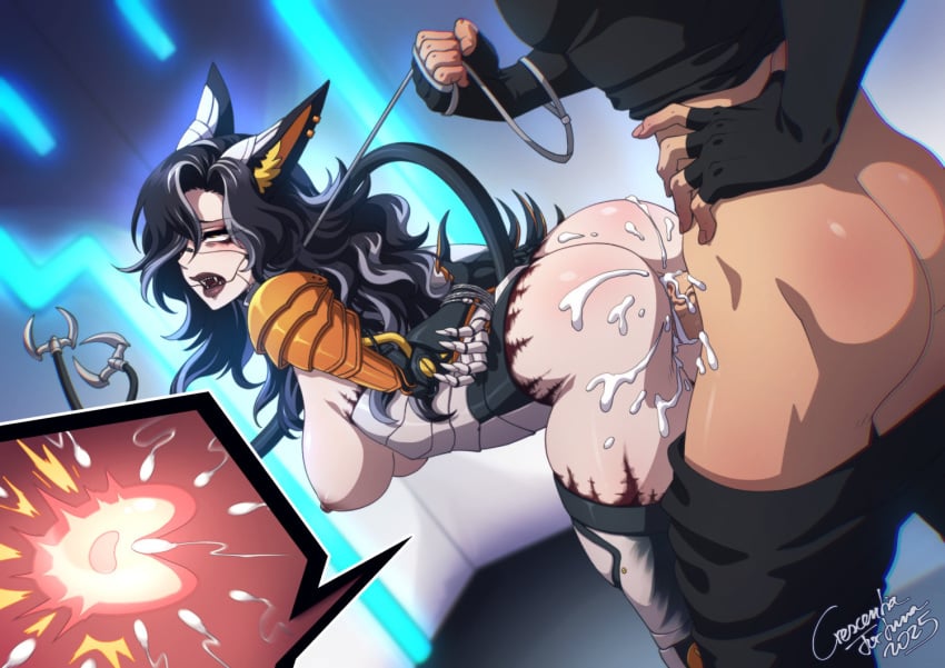 1boy animal_ears aroused big_breasts black_and_white_hair black_hair bondage breasts breeding breeding_slave busty busty_female captured captured_villainess cat_ears cat_girl collar creampied crescentia crescentia_fortuna cum cum_in_pussy cum_inside cum_on_body cumshot curvaceous curvaceous_female curvaceous_figure curvy curvy_body curvy_female curvy_figure cyborg cyborg_girl defeated defeated_villainess doc_vivi_leandra doggy_style dominant_male faceless_male fangs female female_focus female_penetrated femsub from_behind from_behind_position fucked_silly hair_over_eye hair_over_one_eye horny horny_female huge_breasts impregnation indie_virtual_youtuber indie_vtuber insertion leash leash_and_collar leash_pull leashed_collar light_skin light_skinned_female light_skinned_male long_hair long_hair_female looking_pleasured mad_scientist male male/female male_penetrating male_penetrating_female maledom mind_break moaning moaning_in_pleasure nakadashi nayuru nude nude_female nude_female_clothed_male open_mouth ovum penetration penetration_from_behind penis penis_in_pussy pussy restrained restrained_arms restraints scar scars scars_all_over scientist semen semen_on_body sex sharp_claws sharp_fingernails sharp_teeth slim_waist straight straight_sex submissive_female tail teeth teeth_showing thick_ass thick_hips thick_legs thick_thighs thighs tied_arms tied_hands tied_up unseen_male_face vagina vaginal_penetration vaginal_sex virtual_youtuber vtuber wide_hips x-ray yellow_eyes