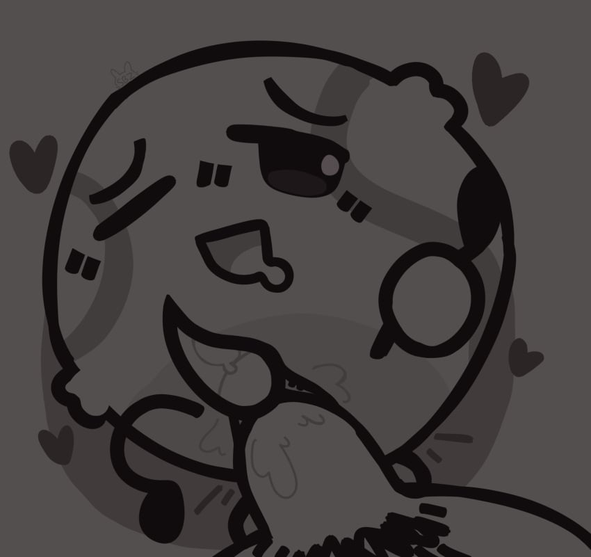 2boys anal_sex bfdi bfdia blush drooling gray_background heart hearts_around_body holding_leg line_art non-human object_show object_shows osc pubic_hair shaded tennis_ball_(bfdi) tentacle unknown_character unknown_male unseen_male_face watermark