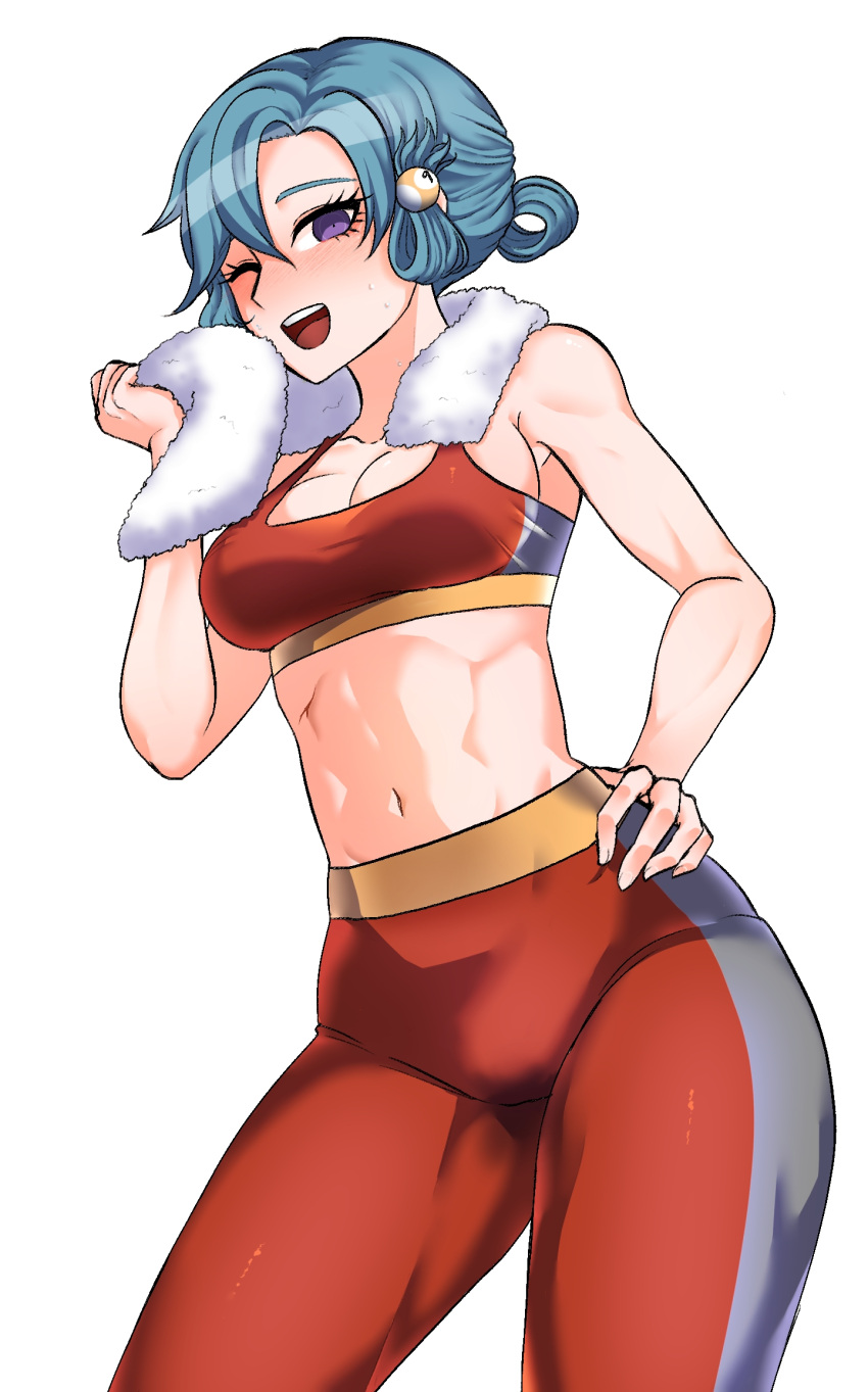 abs chiebukuro_setsuka danganronpa danganronpa_another fanganronpa monja_(jyamong_0907) sdra2 smooth_skin super_danganronpa_another_2 sweat sweating towel workout_clothes