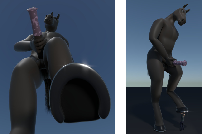 2016 3d blender doublescale equine hooves horse human macro male mammal solo standing stomping